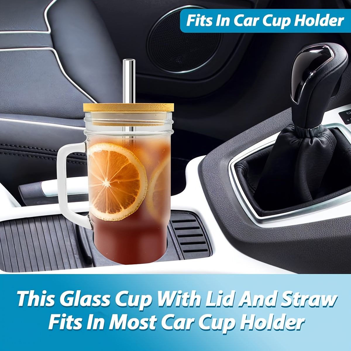 2/4pcs 24oz Glasses with Lids And Straws - Wide Mouth Glasses with Bamboo Lids And Straws, Iced Coffee Mugs, Cold Drink Mugs, Beer Mugs.