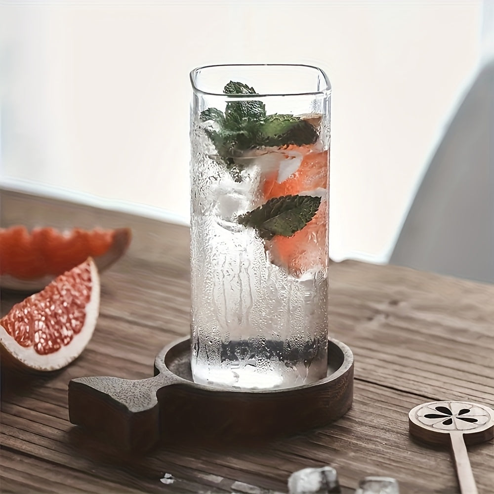 2pcs Square Glass Mug with Lid, Portable Drinking Mug, Perfect Coffee Mug, Includes Glass Lid/Straw, Gift for Mug Collectors, Father'S Day Mug, Great for Office, Home, School And Outdoor Use!, Best for Christmas