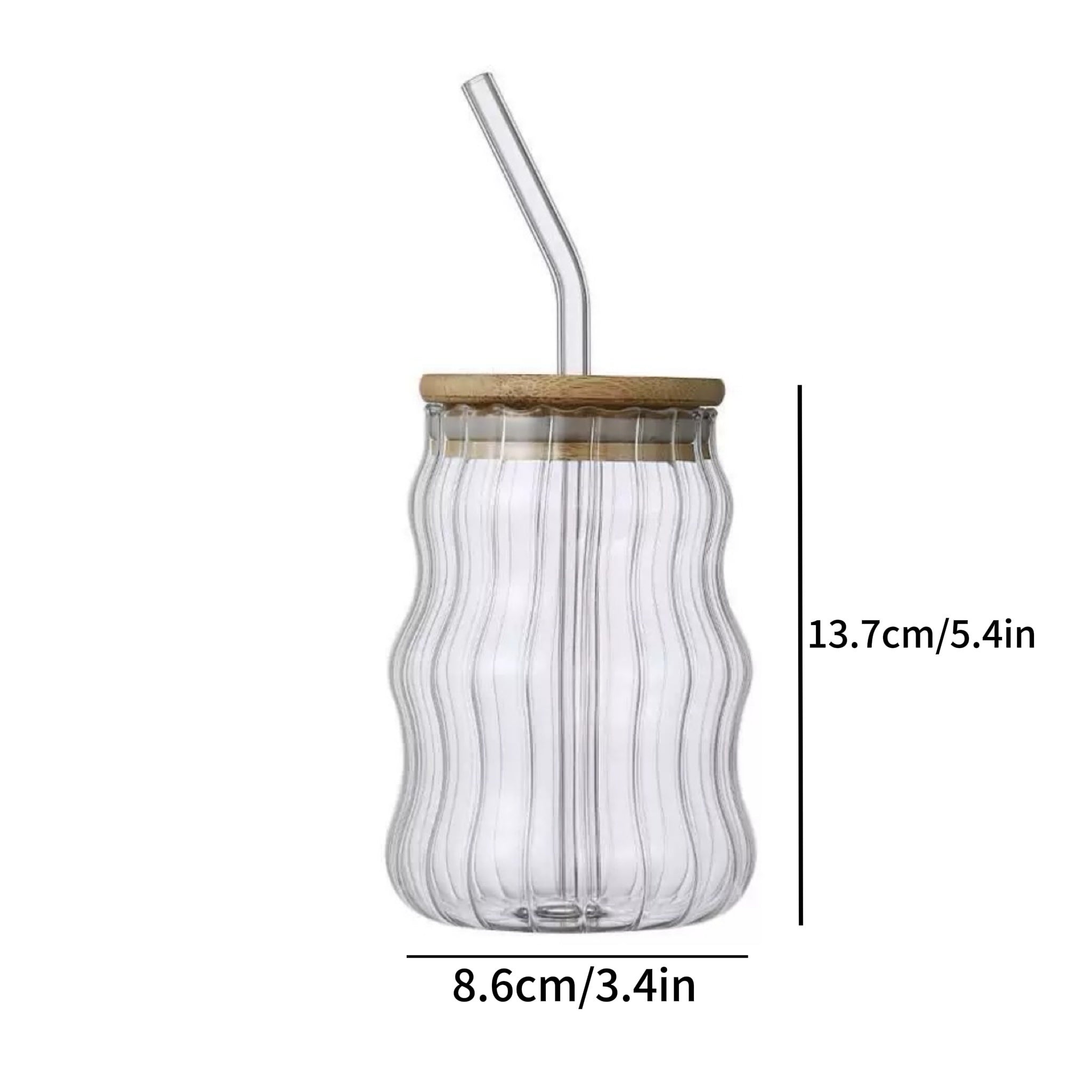 2/4pcs Chubby Cloud-Shaped Glass Drinking Cups with Lids and Straws, Transparent Irregular Glassware for Milk, Iced Coffee, Juice - No Assembly Required