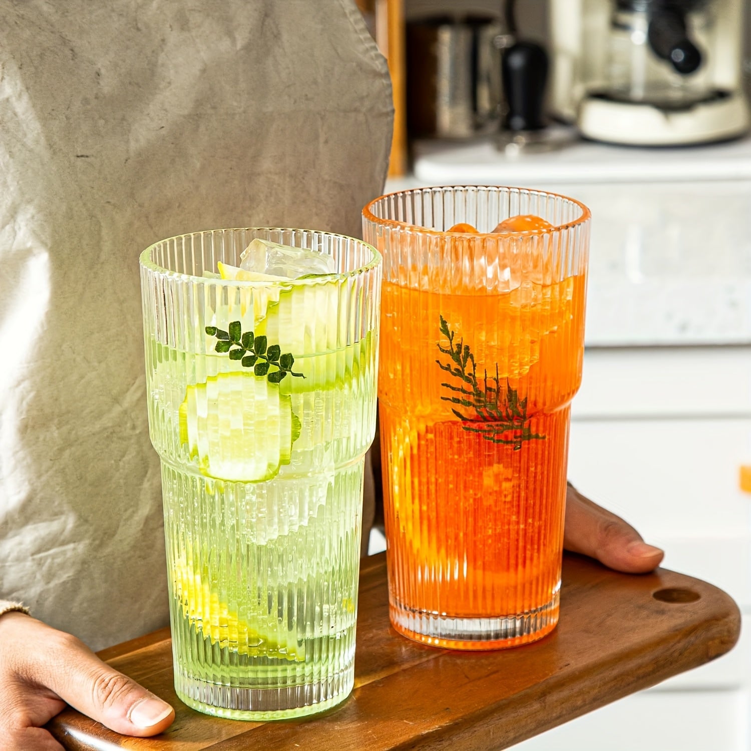 2pcs, 600ml/20oz High-value Glass Cups With Lids And 2 Straws, Thick Glass, Portable Drinking Cups - Coffee Cups, Beverage Cups, Smoothie Cups, Coffee Cups, Party Cups, Exquisite Gifts - Mother'S Day Gifts, Birthday Gifts