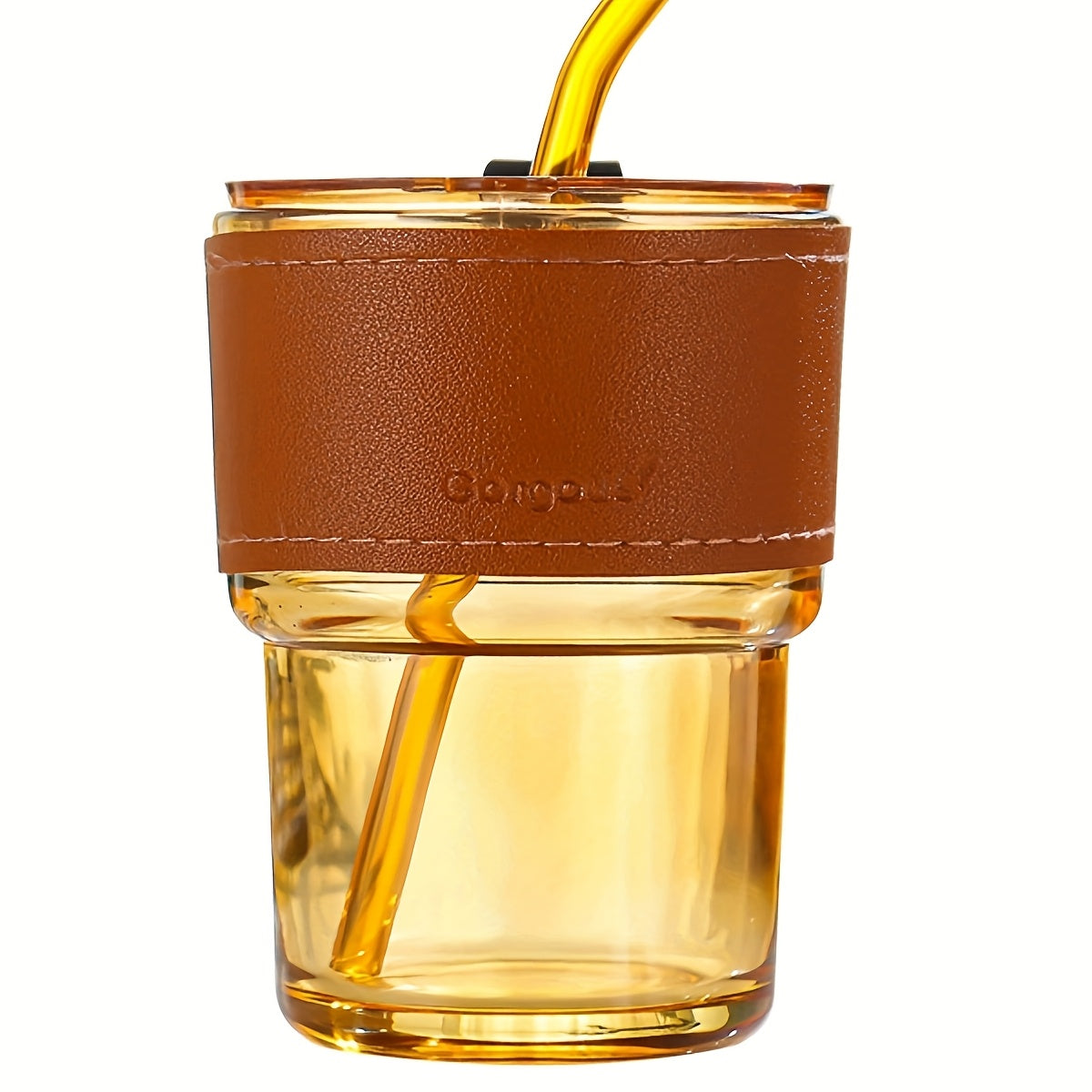 Reusable Glass Water Cup with Lid & Glass Straw - 350ml (12oz) BPA-Free Tumbler, Leakproof for Iced Coffee, Tea, Juice - Dishwasher Safe, for Home, Office, Travel, Christmas Gift,, Local Warehouse, Office Drinkware, Home Beverage Container, Stylish