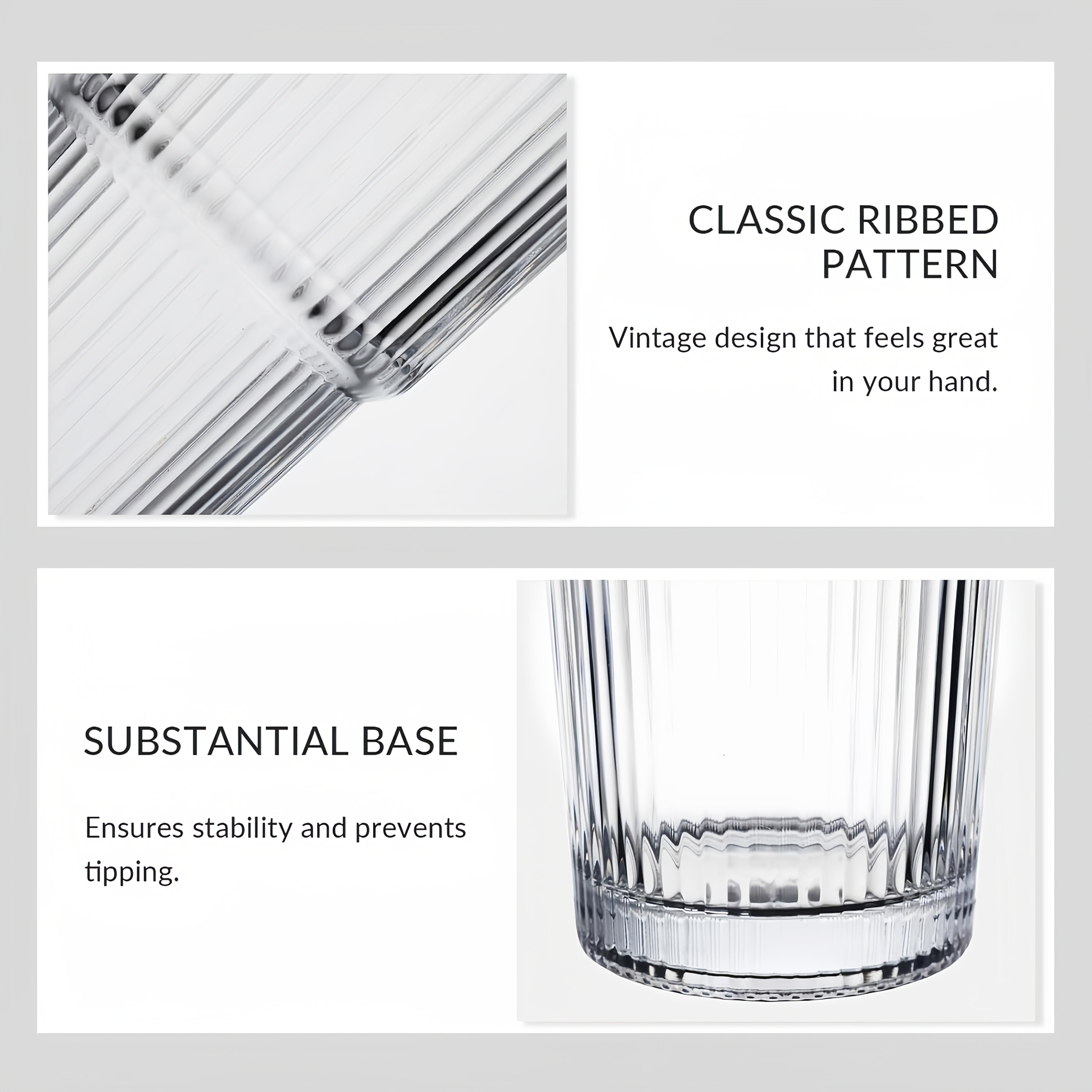 2pcs Ribbed Glass with Straw And Plastic Lid And Straw Brush, Perfect for Iced Coffee, Juice, Smoothie Cocktails, Etc., Suitable for Home, Office, Party Supplies, 20 Ounces